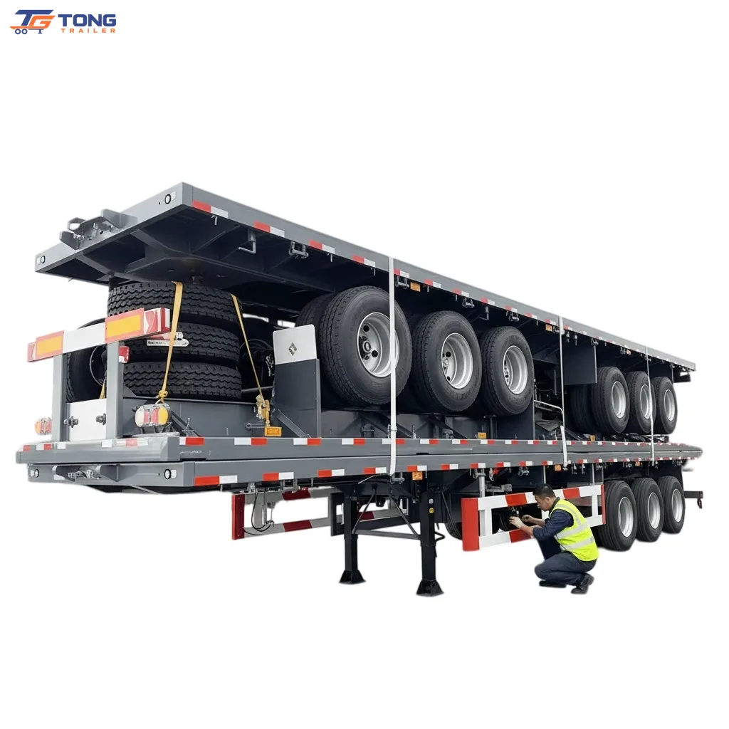 Flatbed Semi Trailer 30 Ton Payload 2-6 Axle Options gallery 2