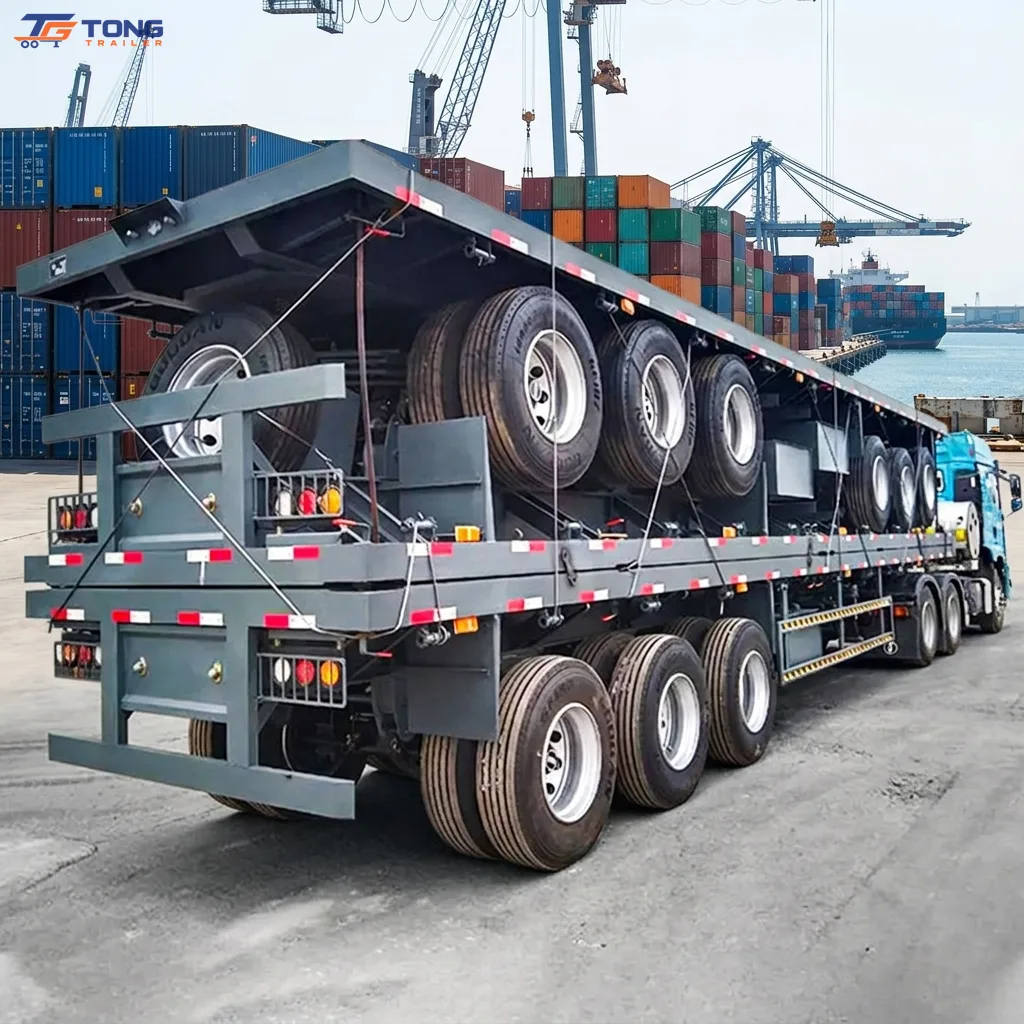 Flatbed Semi Trailer 30T 2-6 Axles Steel Deck gallery 2