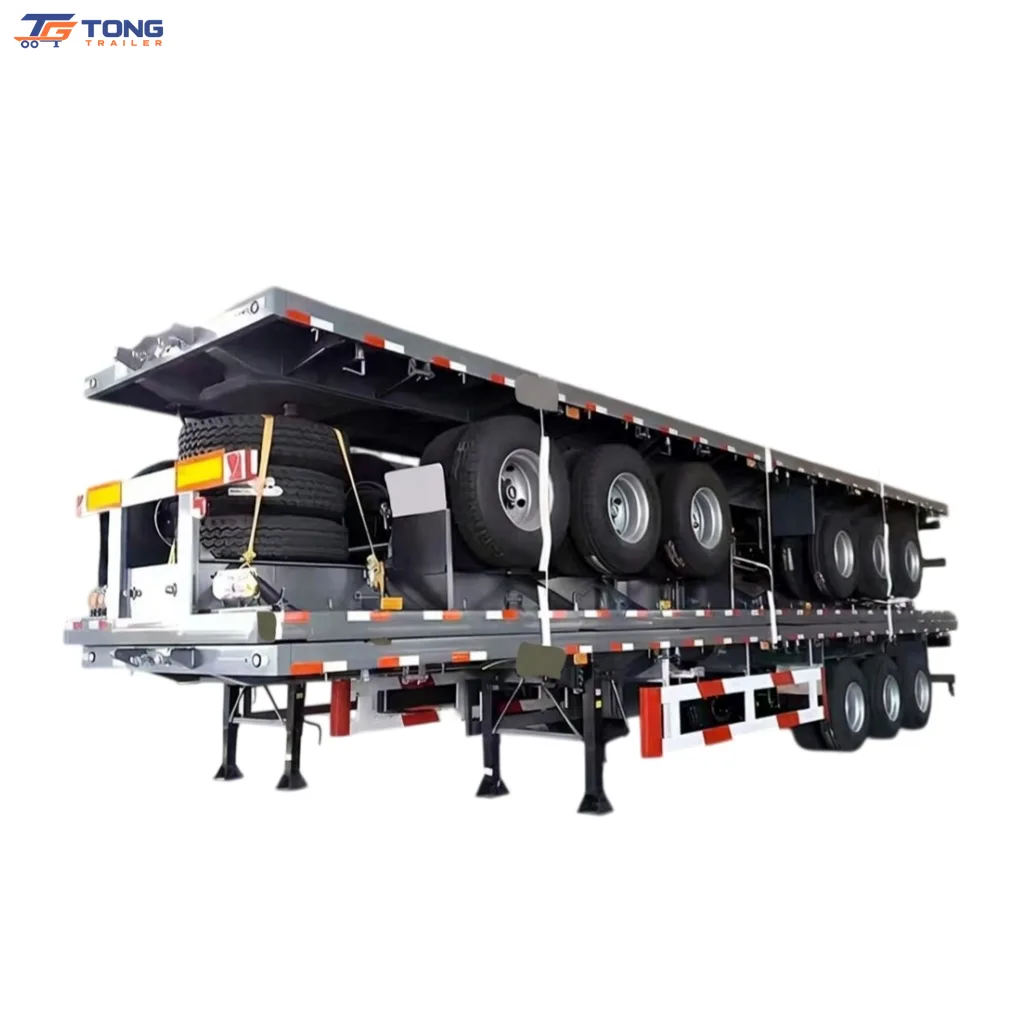 Flatbed Semi Trailer 30T 2-6 Axles Steel Deck