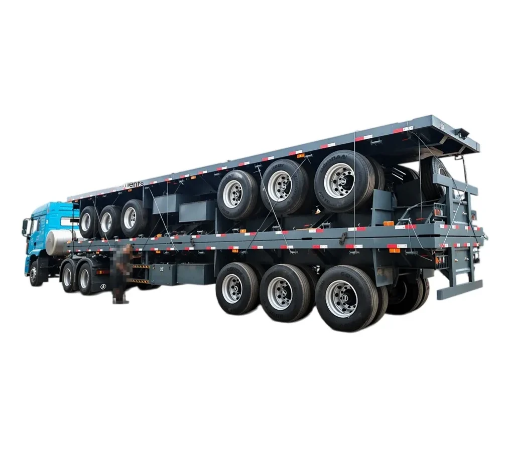 Flatbed Semi Trailer for Heavy Transport 30T 3 Axle 12.5m