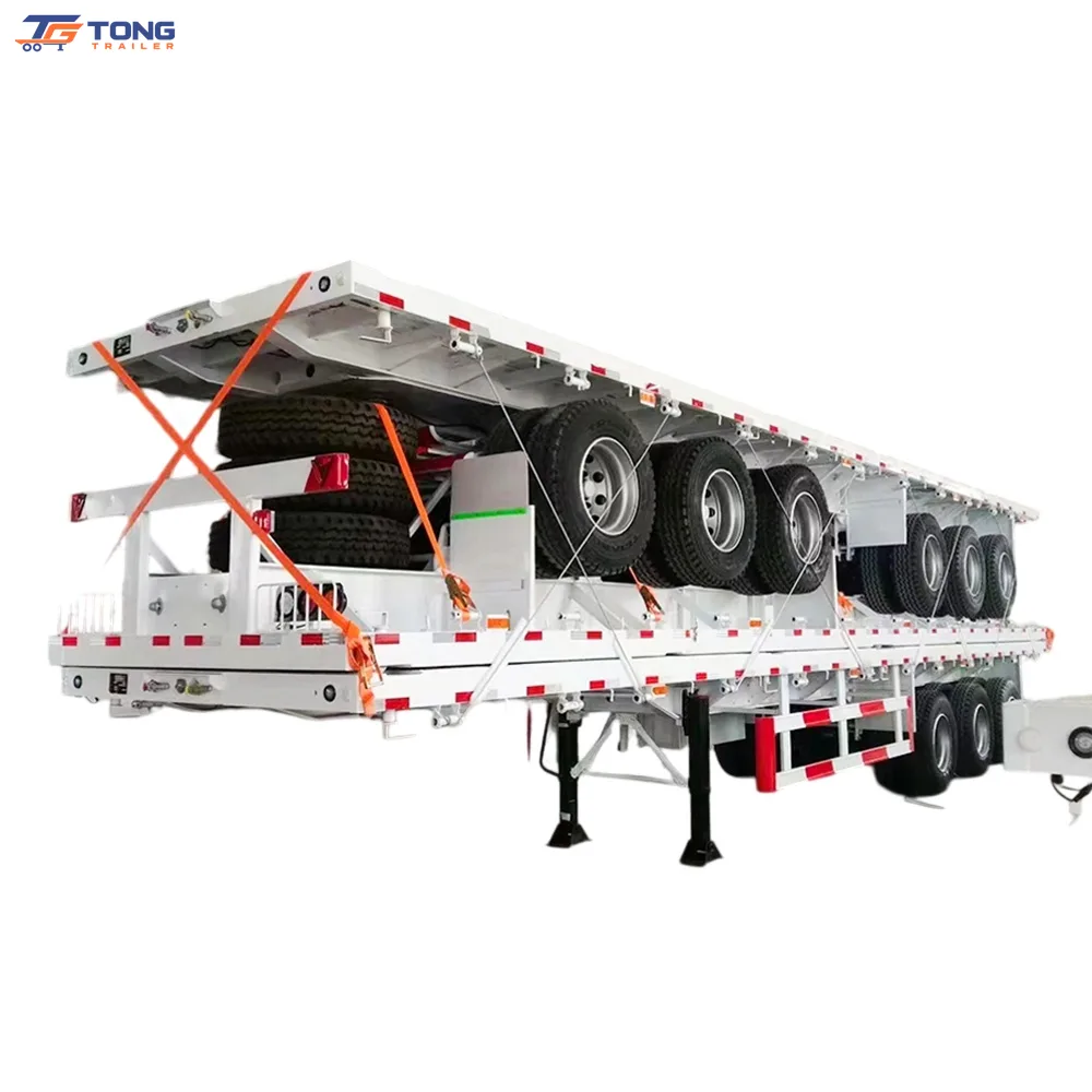 Flatbed Semi Trailer for Sale | 30-80 Ton 2-4 Axles