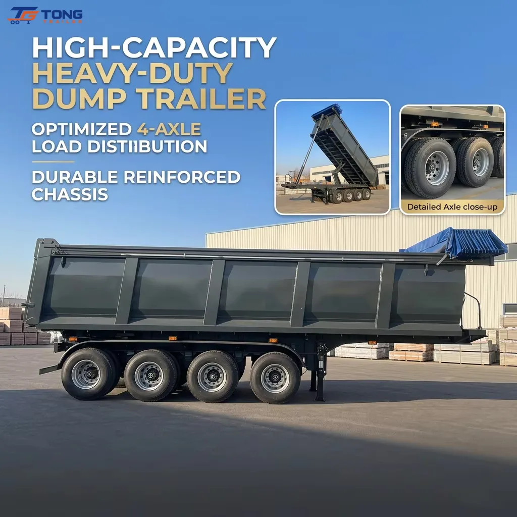 Heavy Duty Dump Semi Trailer 3 to 6 Axle 30000 kg gallery 2