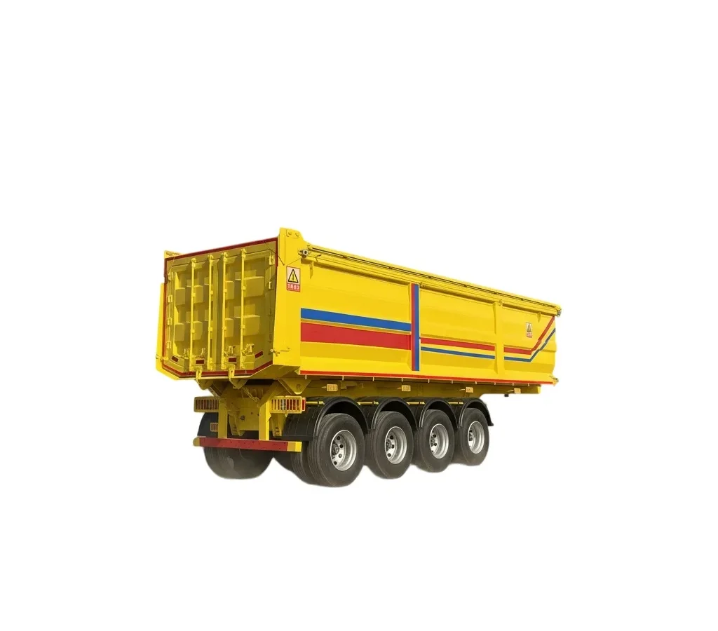 Heavy Duty Dump Semi Trailer 4 Axle 30 Ton Payload
