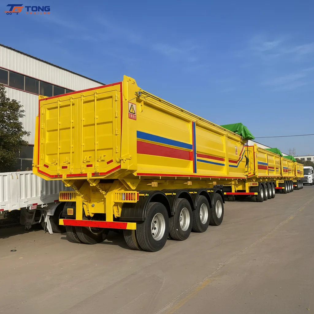 Heavy Duty Dump Semi Trailer 4 Axle 30 Ton Payload gallery 2