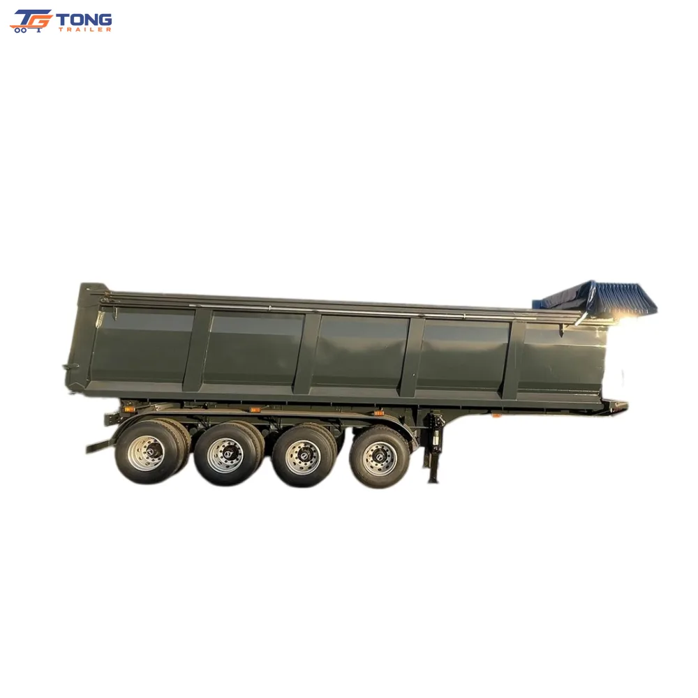 Heavy Duty Dump Semi Trailer for 30000 kg Stone Hauling gallery 2
