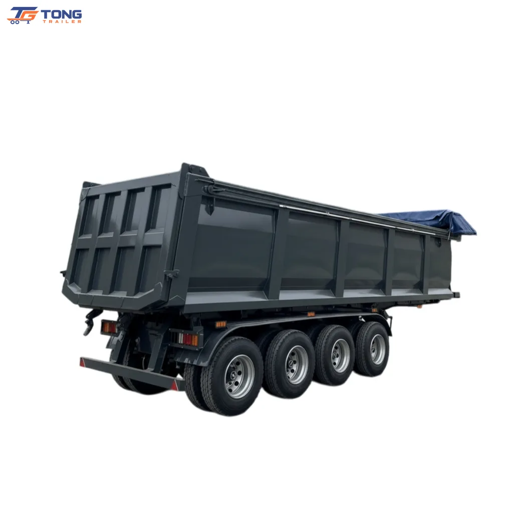 Heavy Duty Dump Semi Trailer Over 30000 kg Payload gallery 1