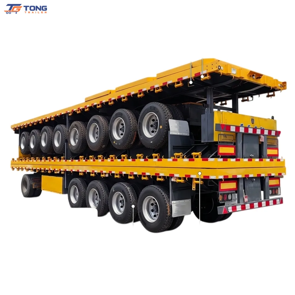 Heavy Duty Flatbed Semi Trailer 2-5 Axle 30T Steel Deck gallery 1