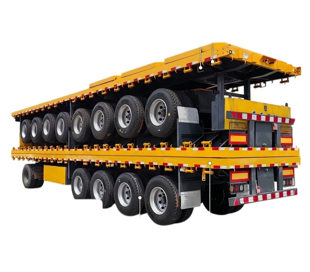 Heavy Duty Flatbed Semi Trailer 2-5 Axle 30T Steel Deck