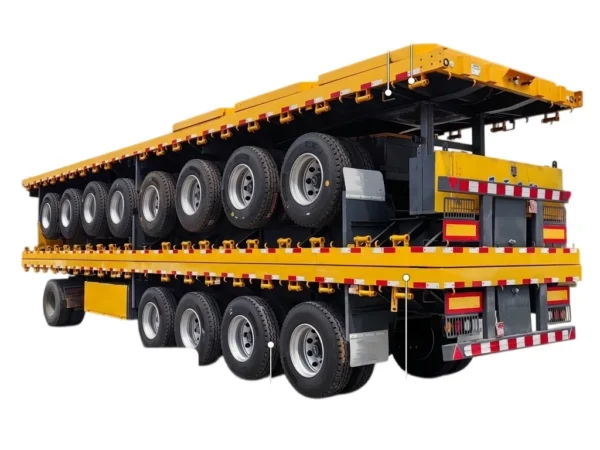 Heavy Duty Flatbed Semi Trailer 2-5 Axle 30T Steel Deck