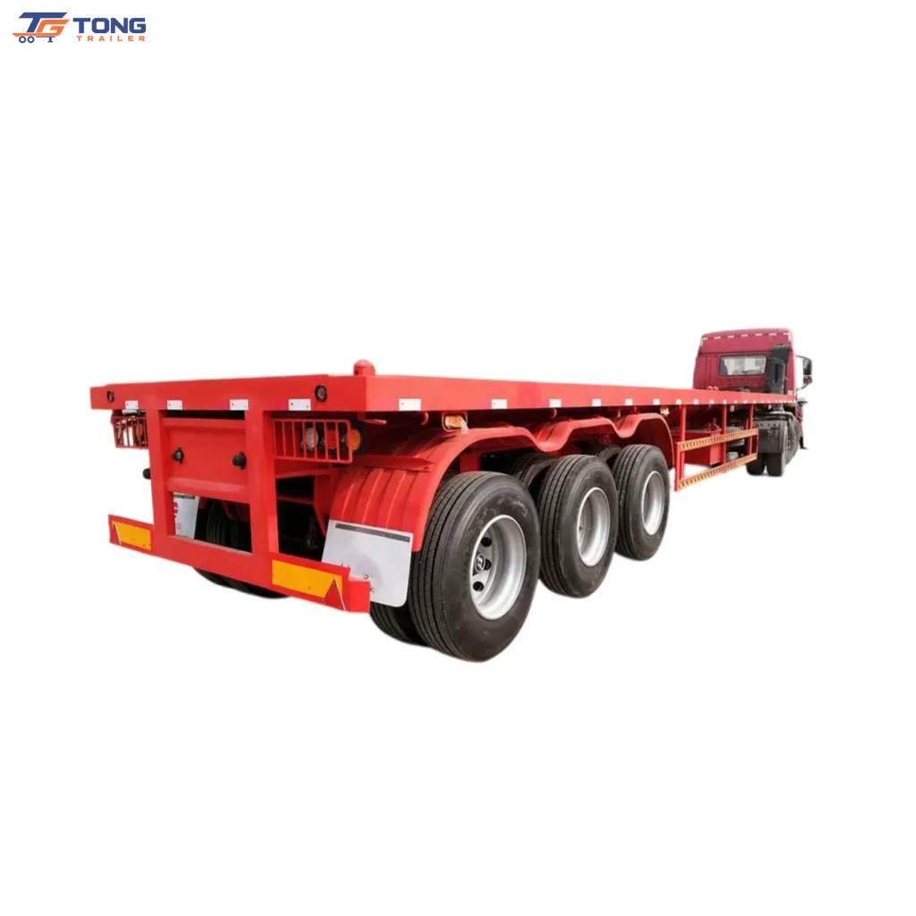 Heavy Duty Flatbed Semi Trailer 30000 kg Payload 2-6 Axles gallery 1