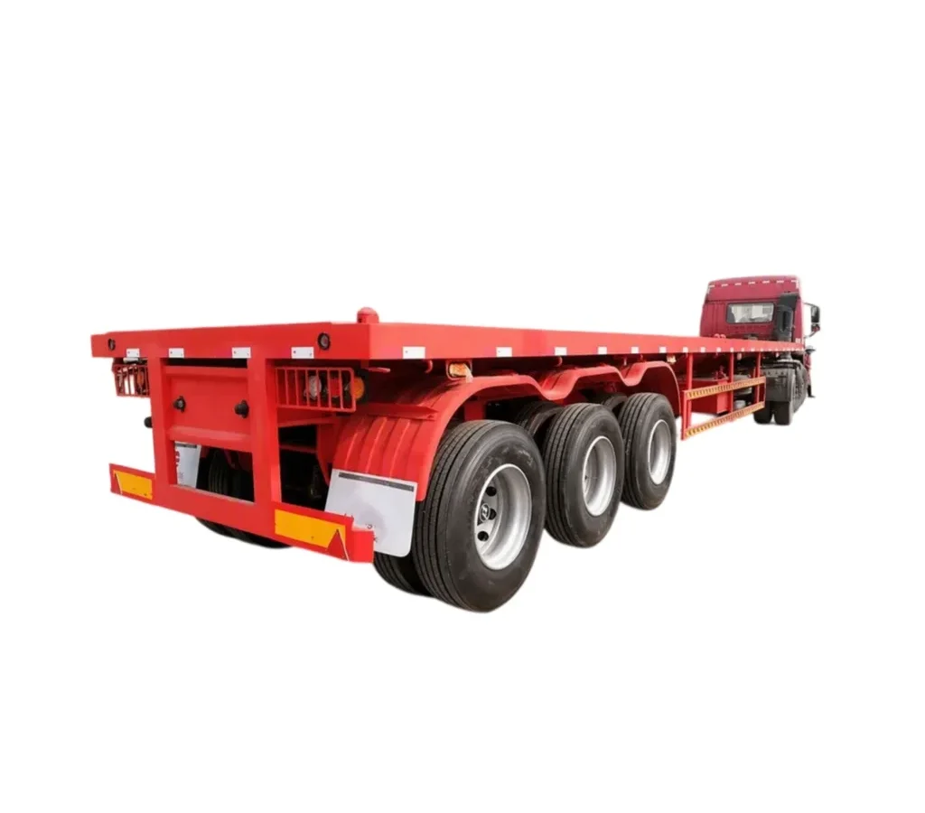 Heavy Duty Flatbed Semi Trailer 30000 kg Payload 2-6 Axles