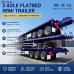 Heavy Duty Flatbed Semi Trailer 30000 kg Payload 2-6 Axles gallery 2
