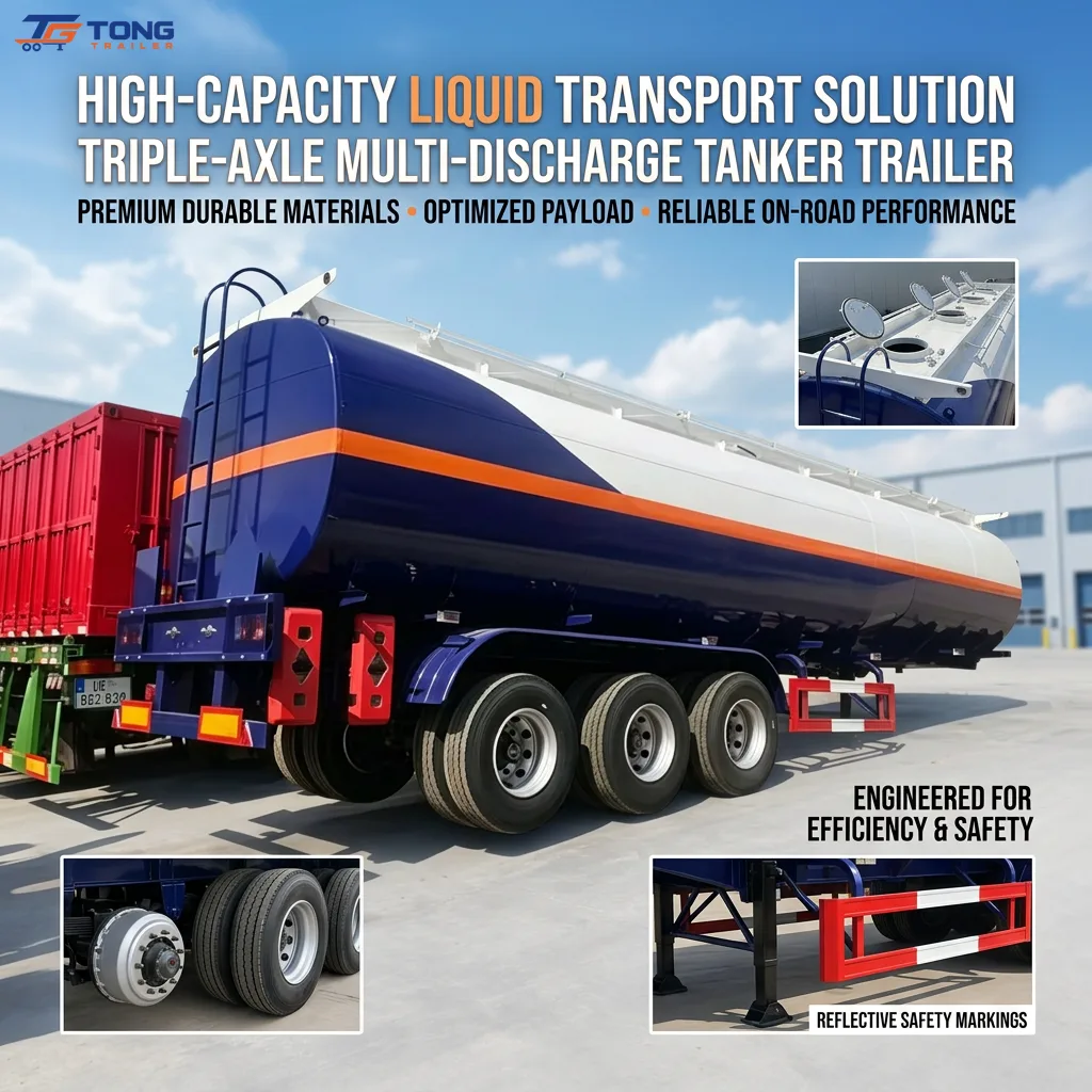 Heavy Duty Fuel Tanker Semi Trailer 30T Payload gallery 2