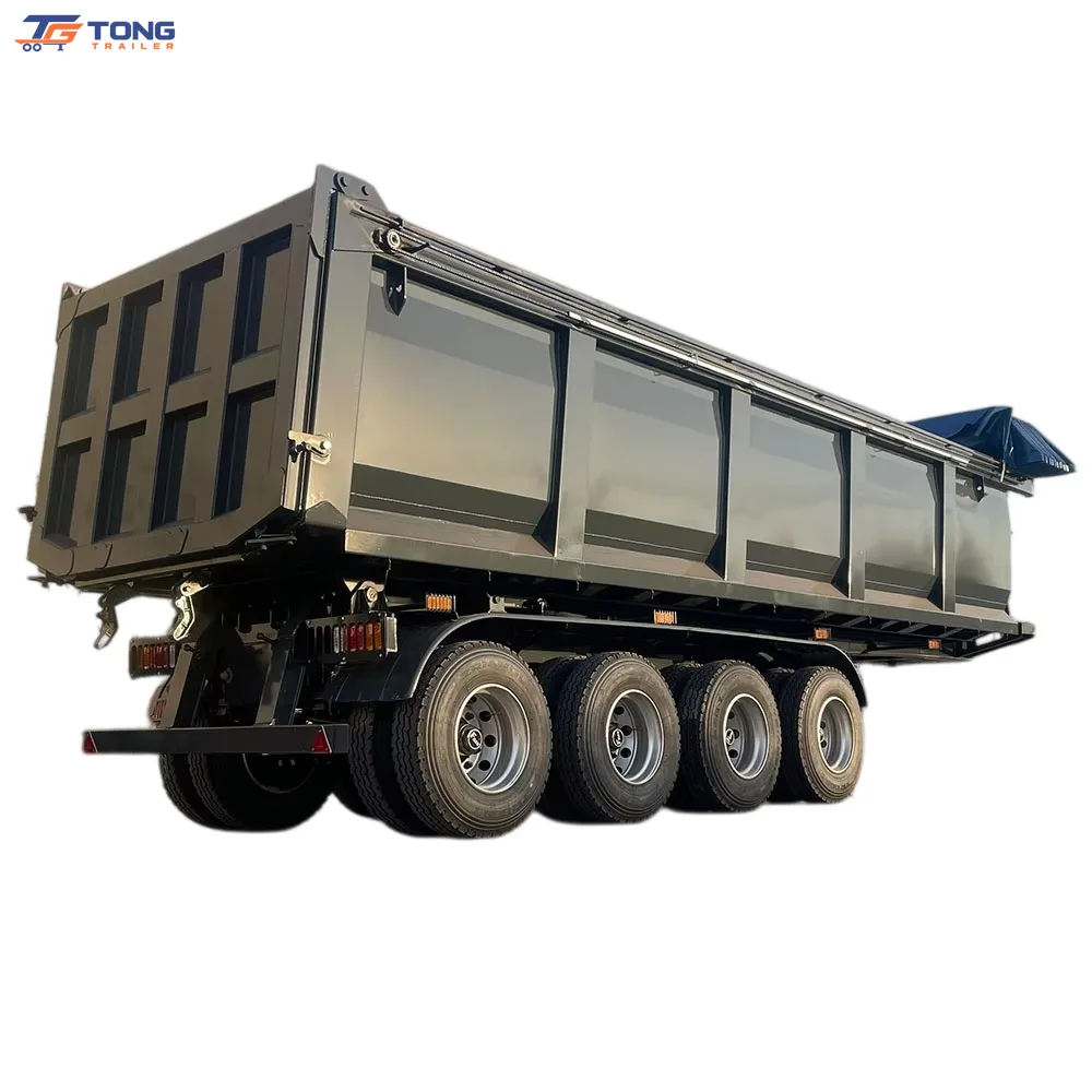 Heavy Duty Steel Dump Semi-Trailer for Stone and Ore gallery 3