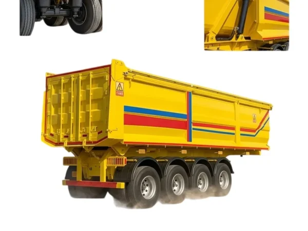 Hydraulic Dump Semi Trailer 50-80 Ton 3 4 Axle Heavy Duty