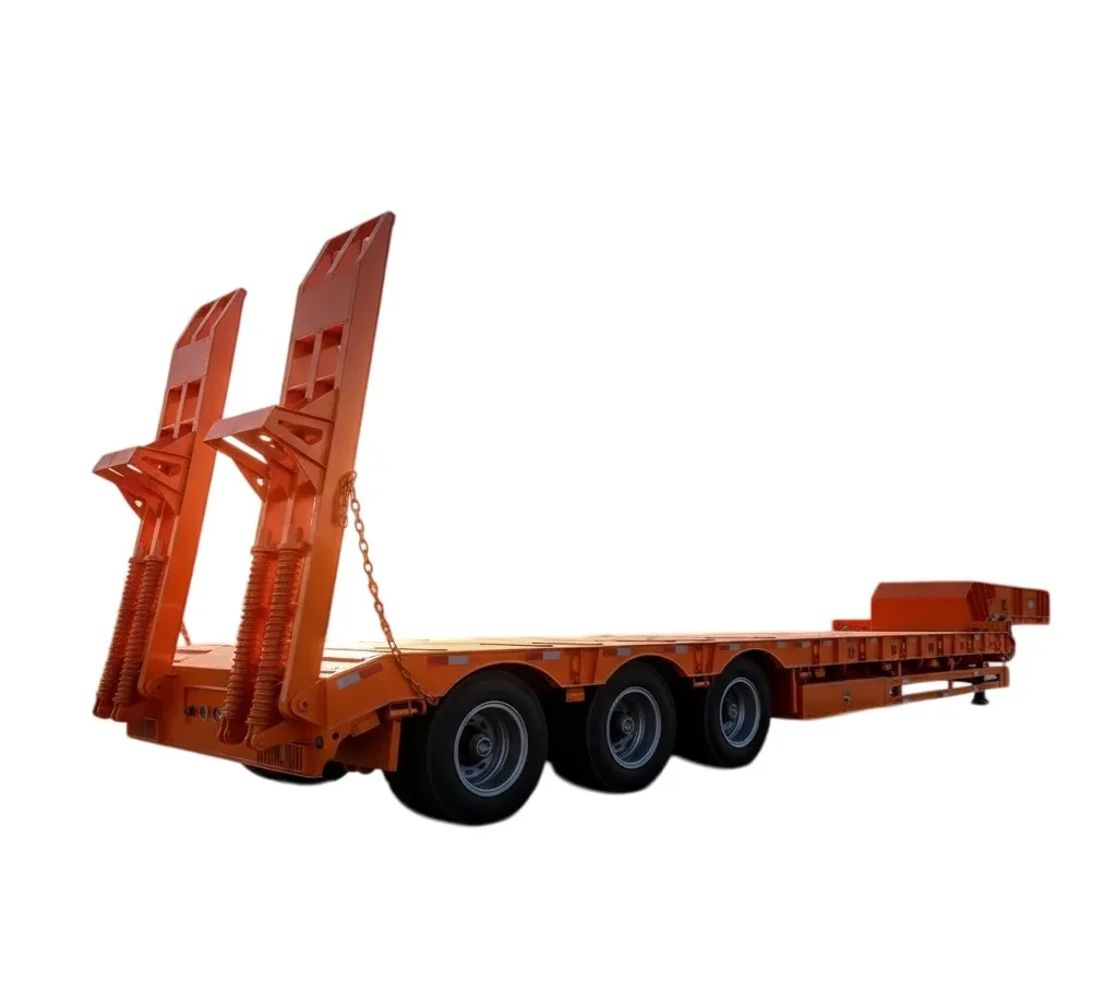 Hydraulic Lowboy Semi Trailer 60-150T Low Bed with Dolly