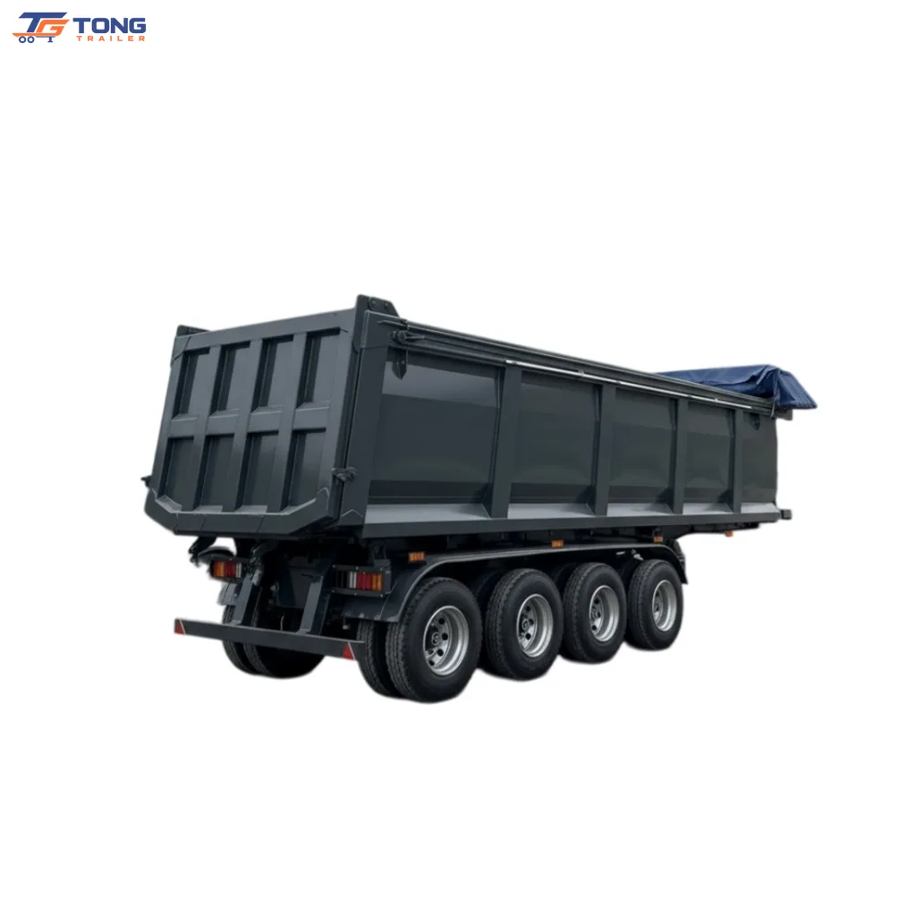Hydraulic Rear Dump Semi Trailer 30T U-Type Tipper gallery 1