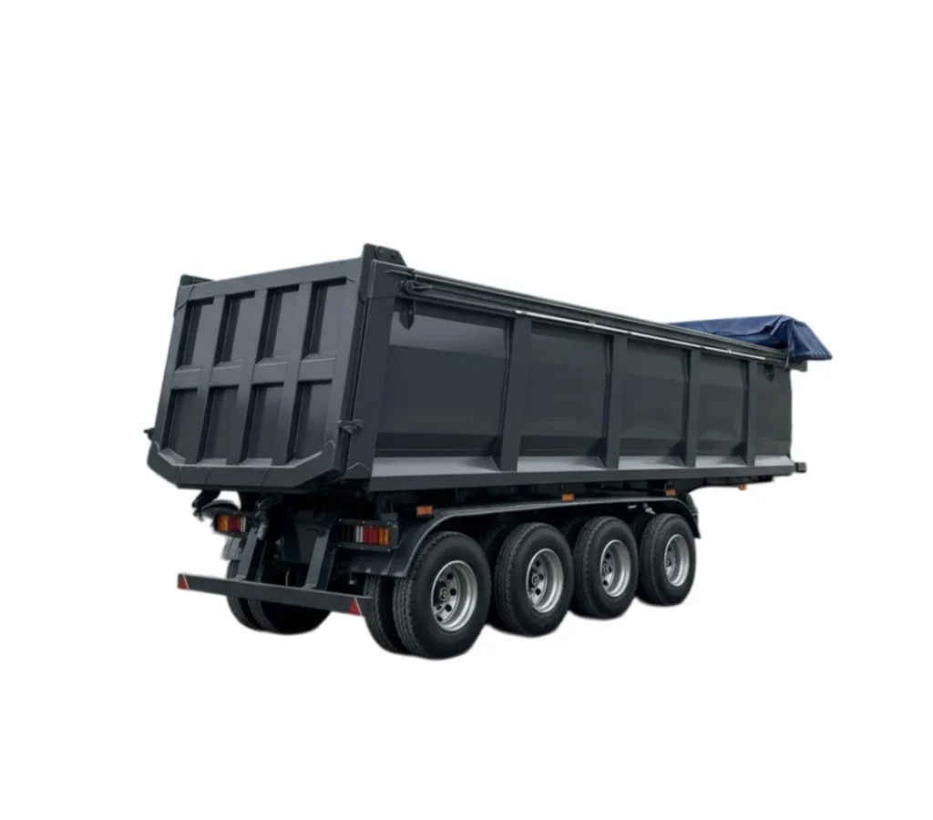 Hydraulic Rear Dump Semi Trailer 30T U-Type Tipper