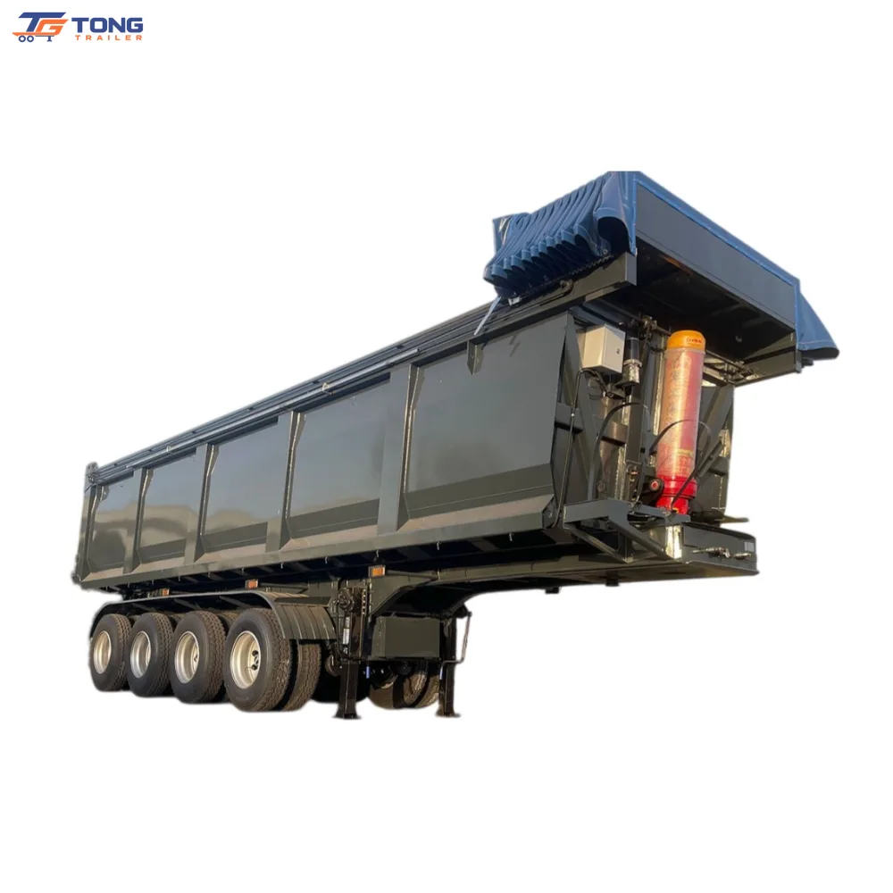 Hydraulic Rear Dump Semi Trailer 30T U-Type Tipper gallery 2