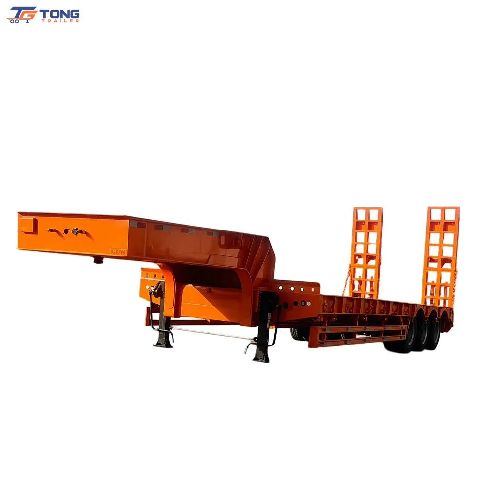 Low Bed Semi Trailer 60T-150T for Excavator Transport gallery 1