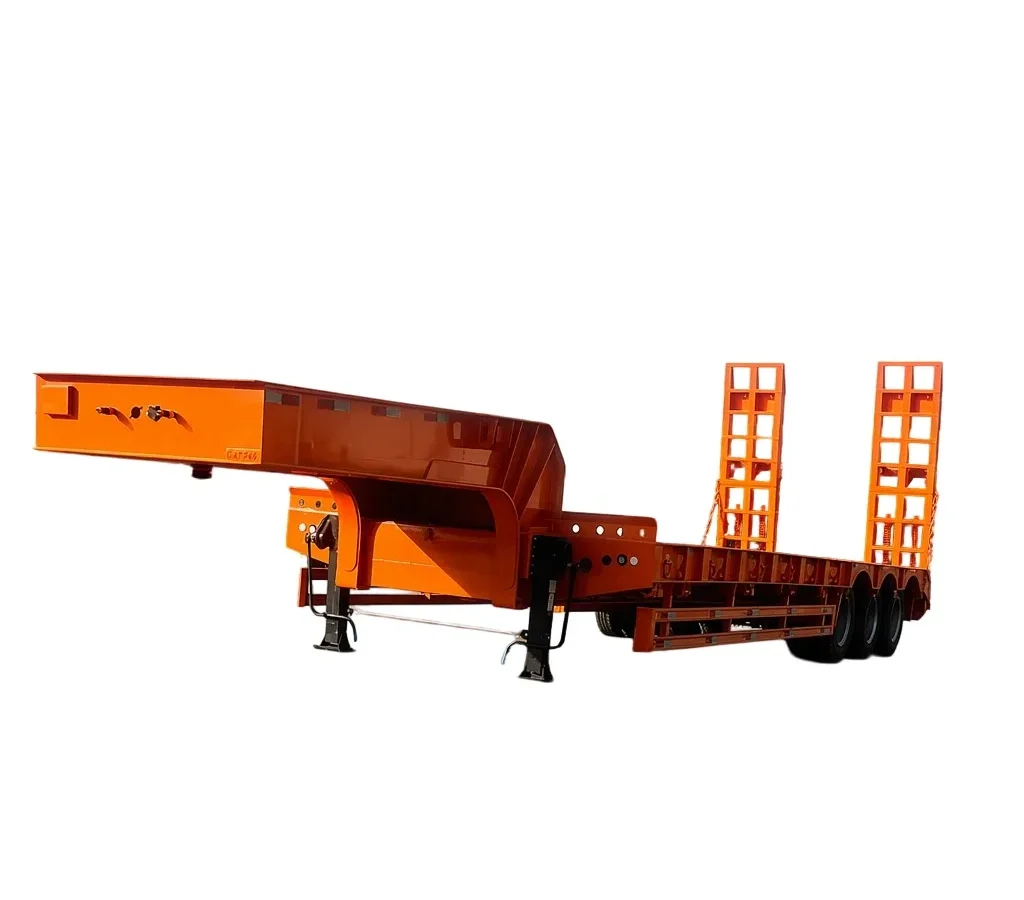 Low Bed Semi Trailer 60T-150T for Excavator Transport