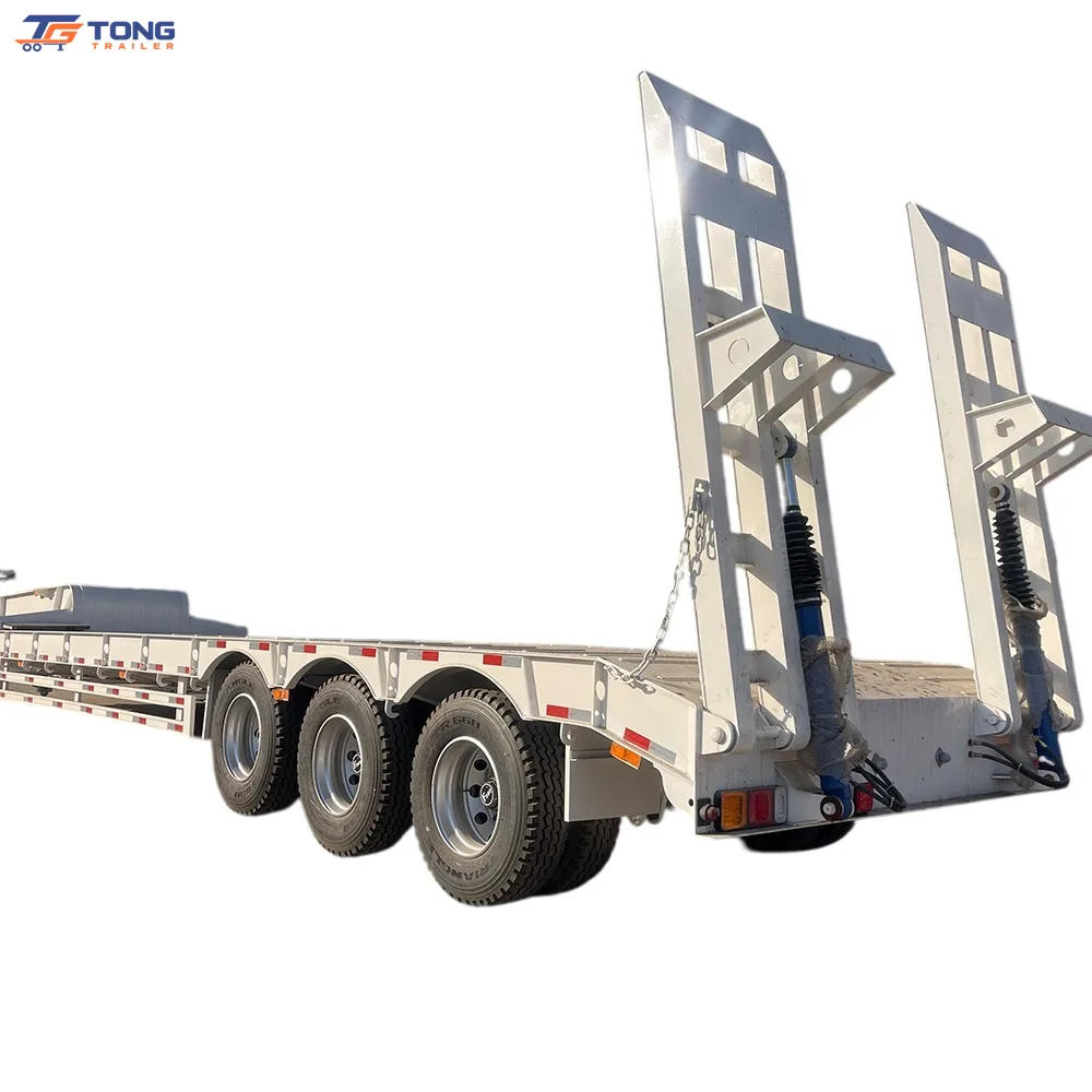 Lowbed Semi Trailer 100 Ton for Heavy Duty Machinery gallery 1