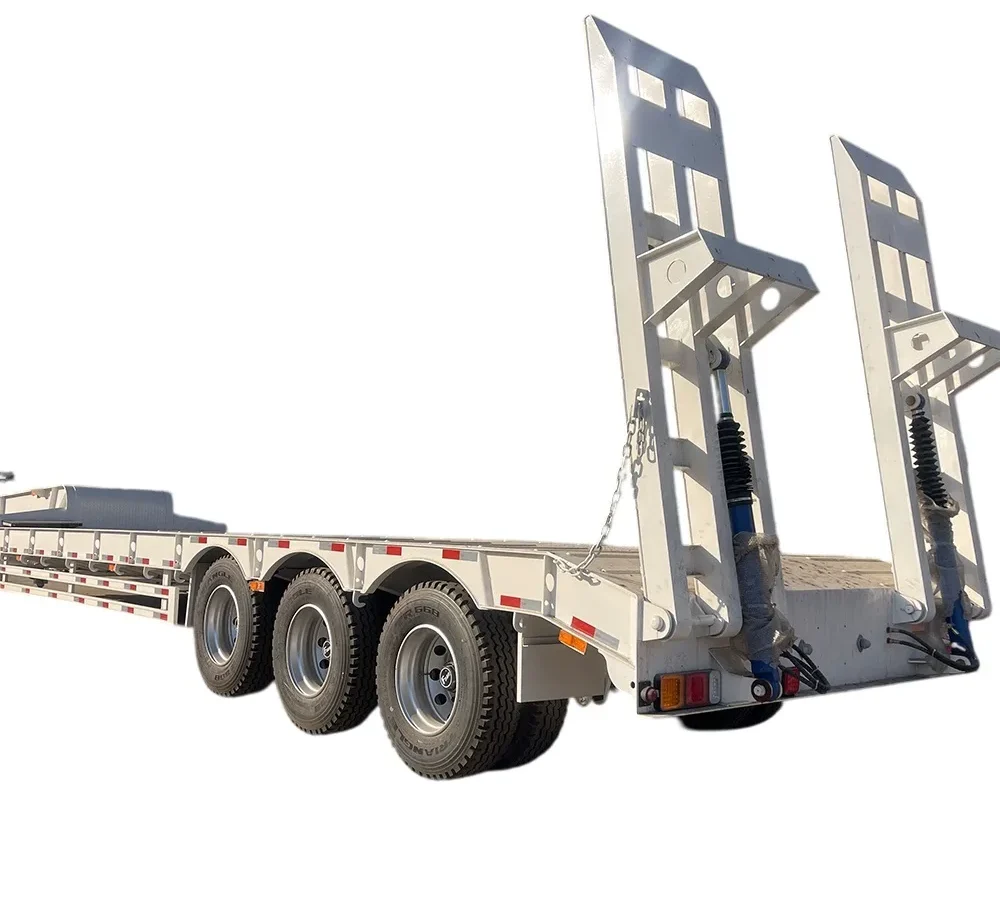 Lowbed Semi Trailer 100 Ton for Heavy Duty Machinery