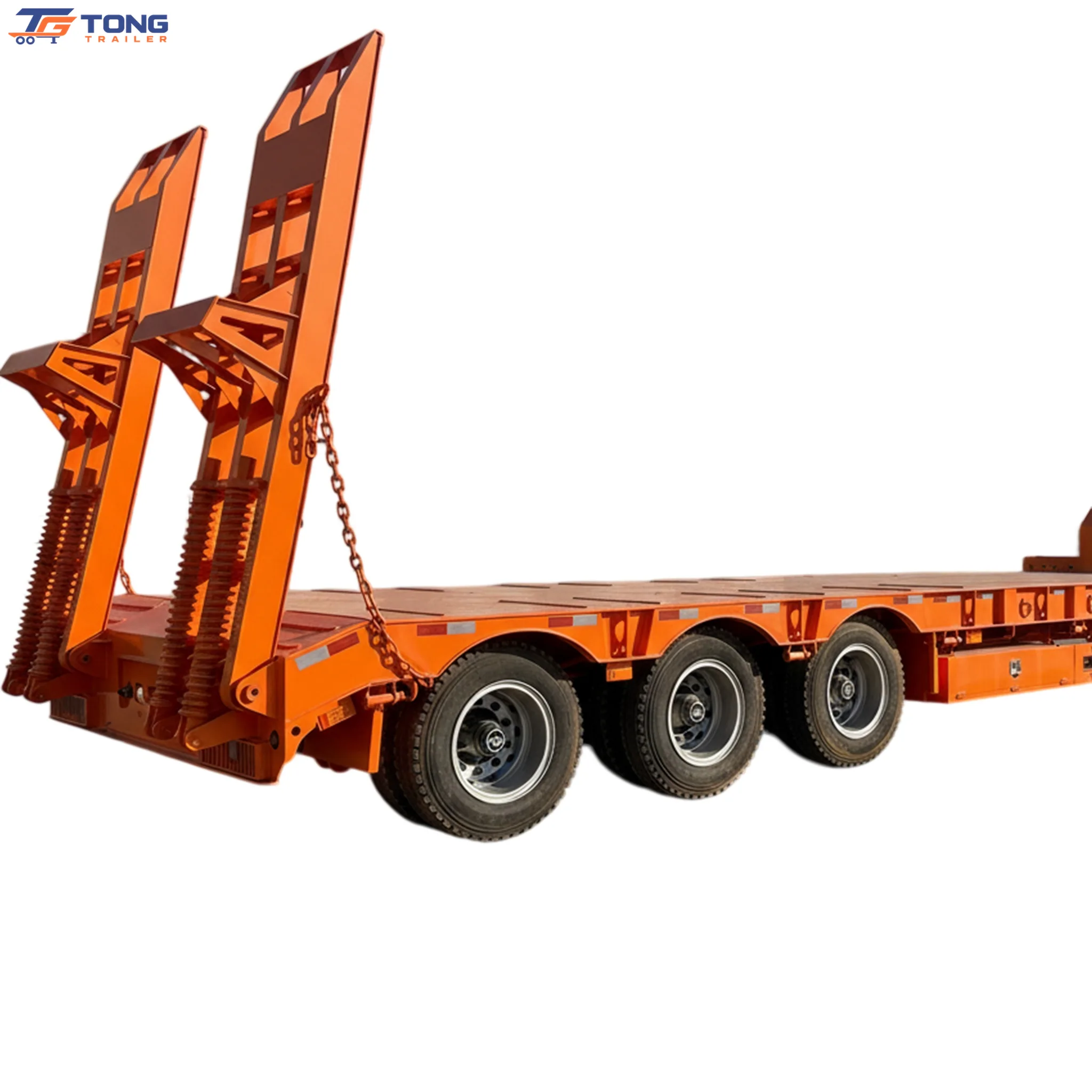 Lowbed Semi Trailer 60 Ton 4 Axles Flatbed for Sale gallery 1