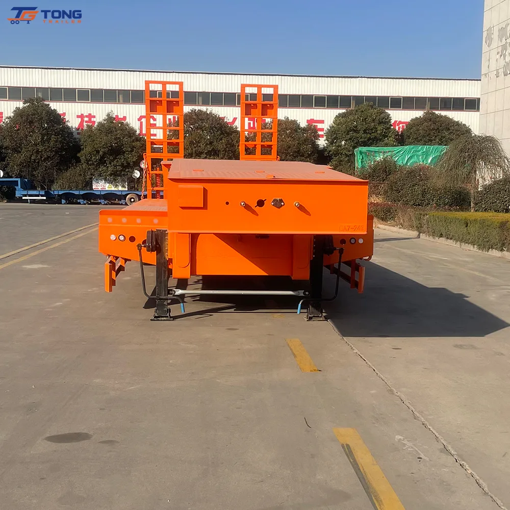 Lowbed Semi Trailer 60 Ton 4 Axles Flatbed for Sale gallery 5