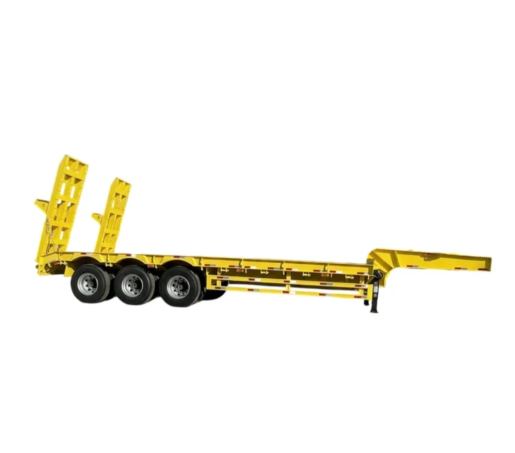 Lowbed Semi Trailer 60 Ton Heavy Duty Steel Transport
