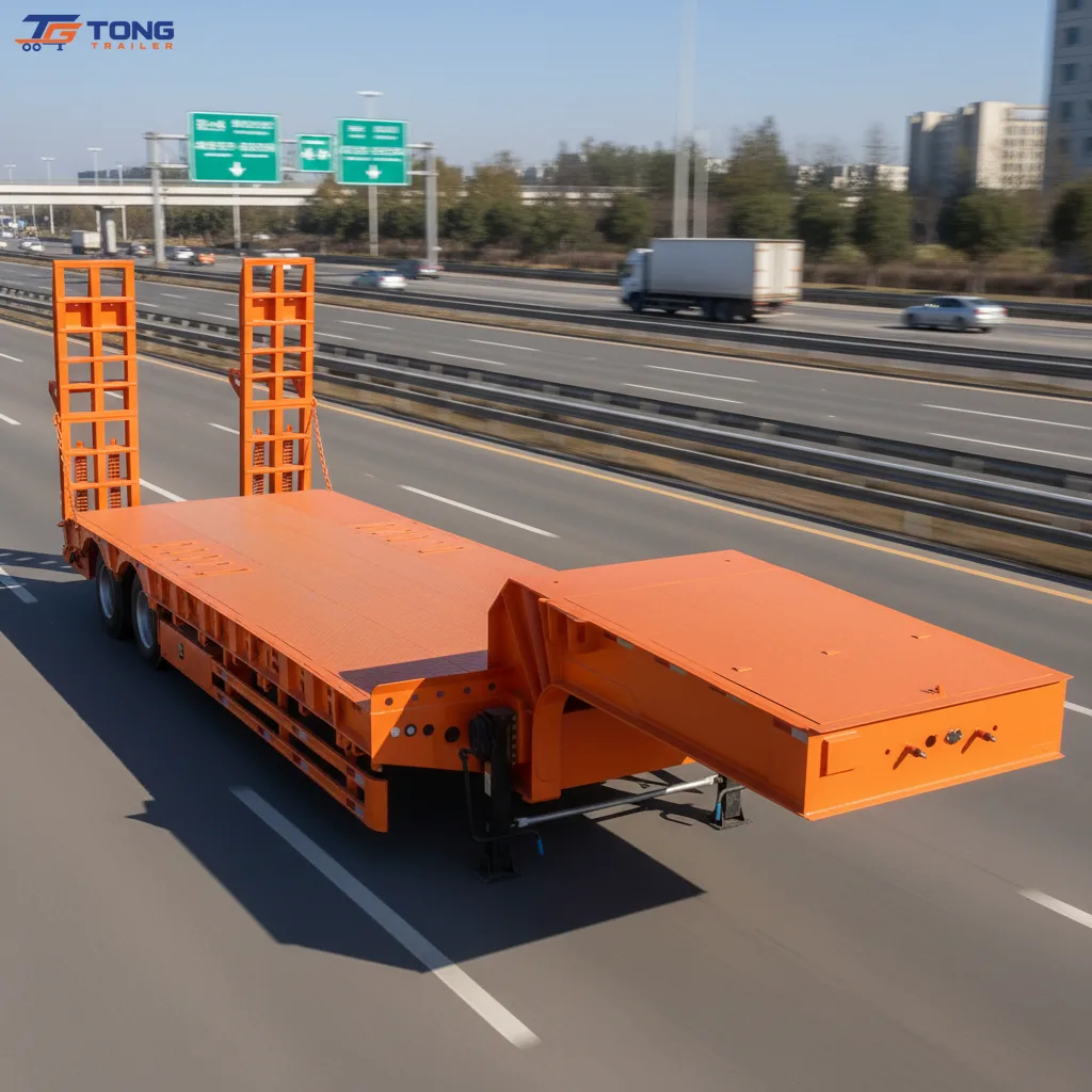 Lowbed Semi Trailer 60 Ton Heavy Duty Steel Transport gallery 3