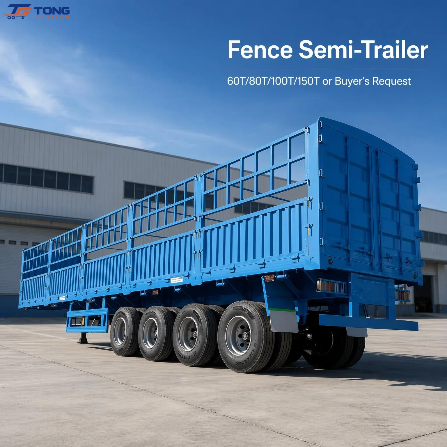 Multi Axle Fence Semi Trailer for Mineral Bulk Hauling gallery 2