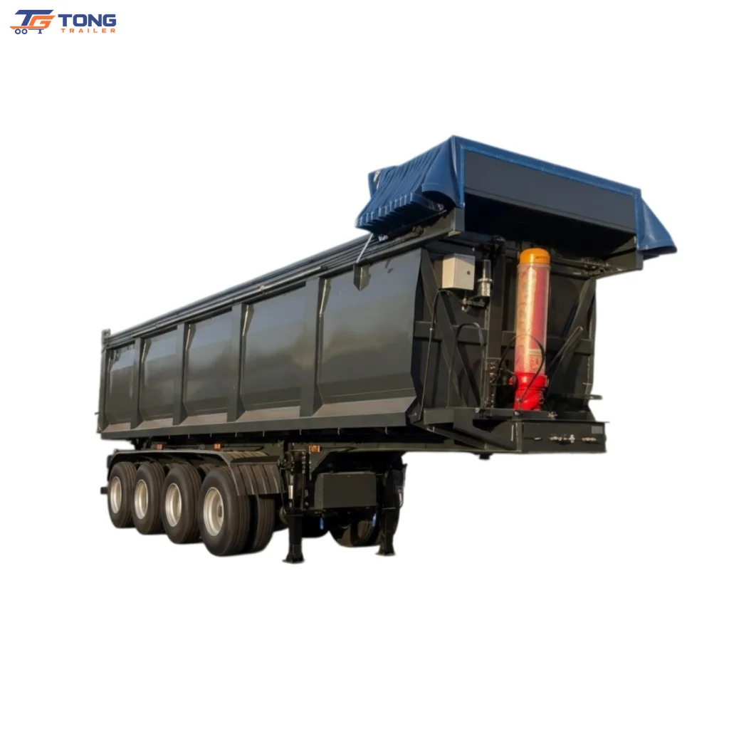 Rear Dump Semi Trailer 30000kg Steel Tipper Trailer gallery 1