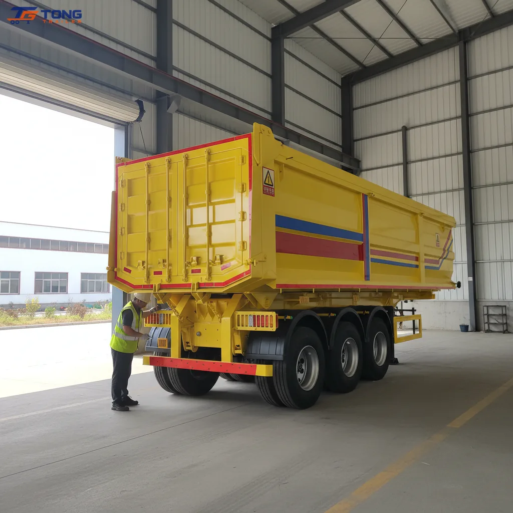 Rear Dump Semi Trailer 30000kg Steel Tipper Trailer gallery 2