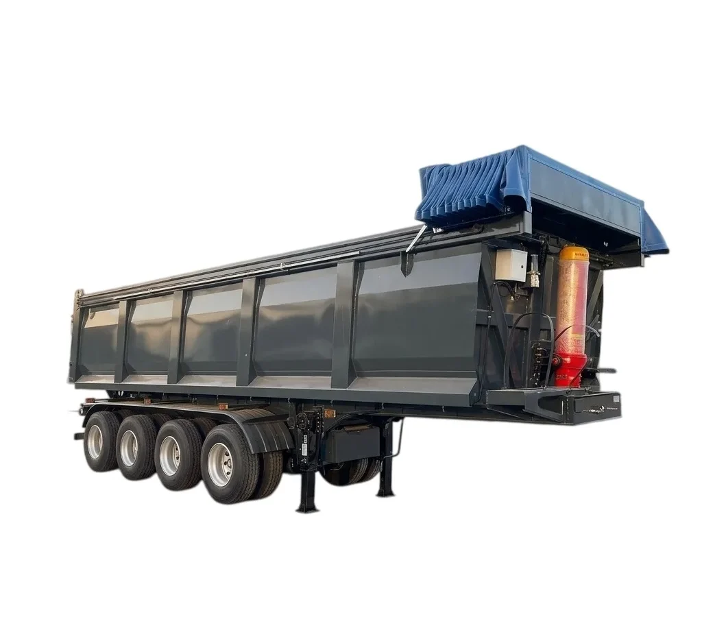Steel Dump Semi Trailer 30T Payload 3/4 Axle Heavy Duty
