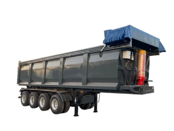 Steel Dump Semi Trailer 30T Payload 3/4 Axle Heavy Duty