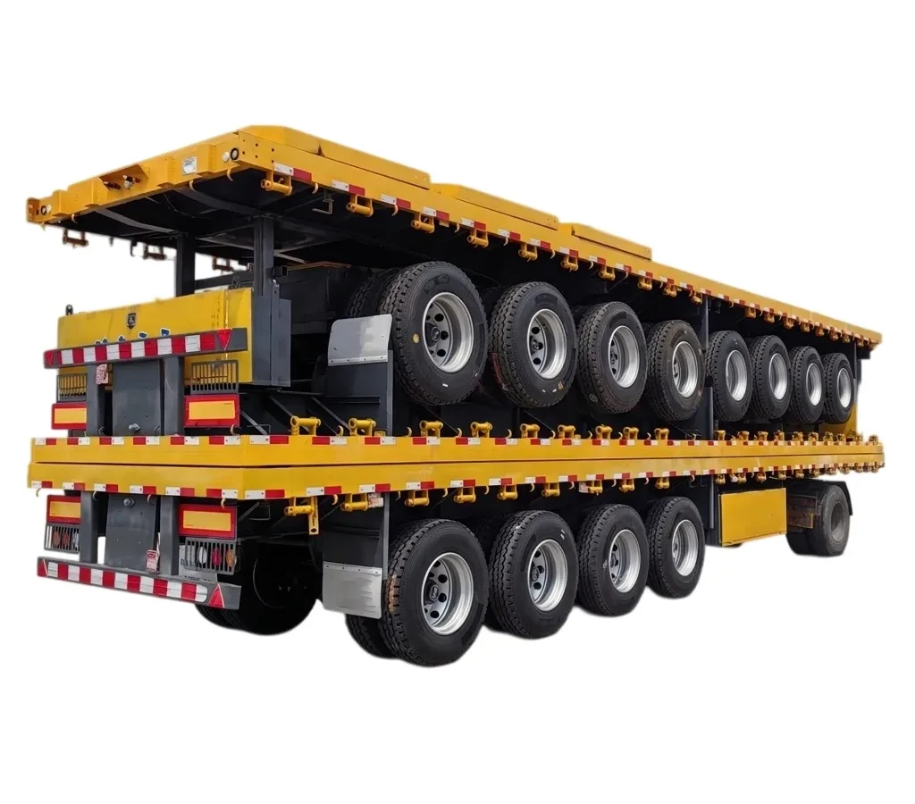 Steel Flatbed Semi Trailer for 40ft 60ft Container Haulage