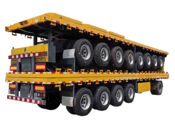 Steel Flatbed Semi Trailer for 40ft 60ft Container Haulage