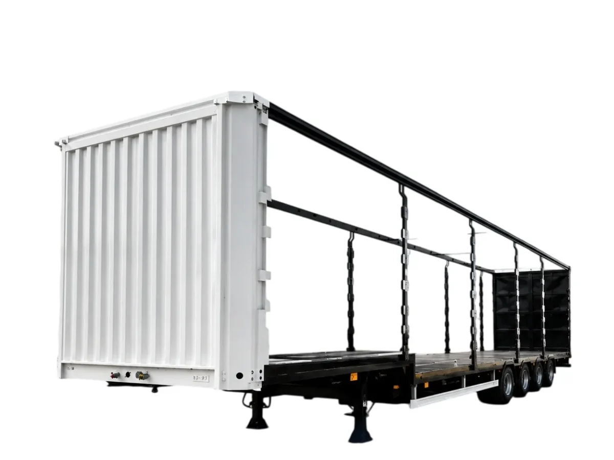 Tri Axle Curtain Side Semi Trailer 50 Tons 45 Ft