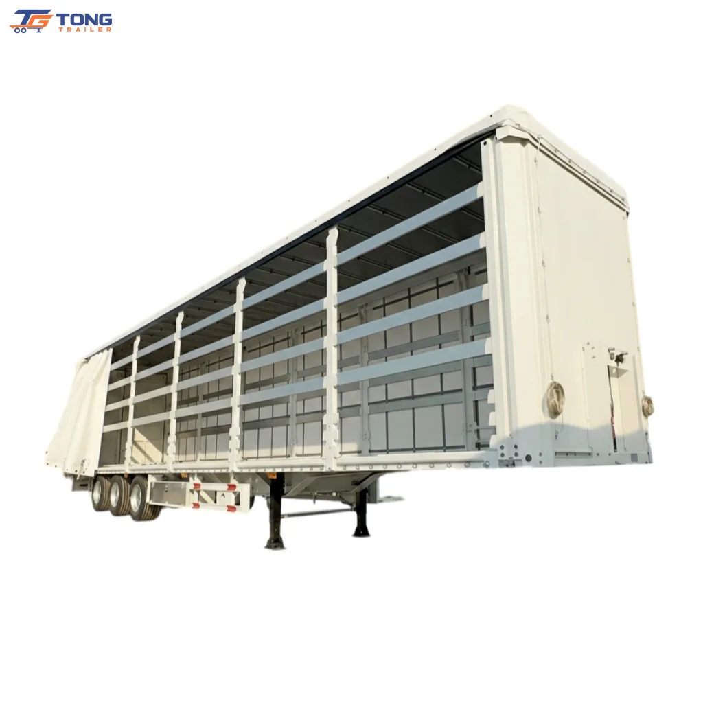 Tri Axle Curtain Side Semi Trailer 60T-150T Payload gallery 1