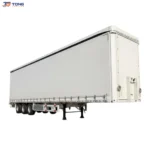 Tri Axle Curtain Side Semi Trailer 60T-150T Payload gallery 2